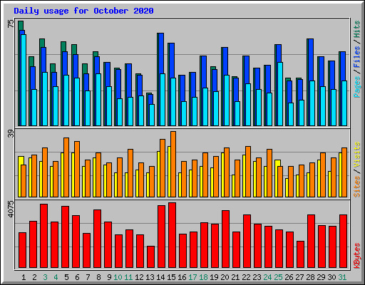 Daily usage for October 2020